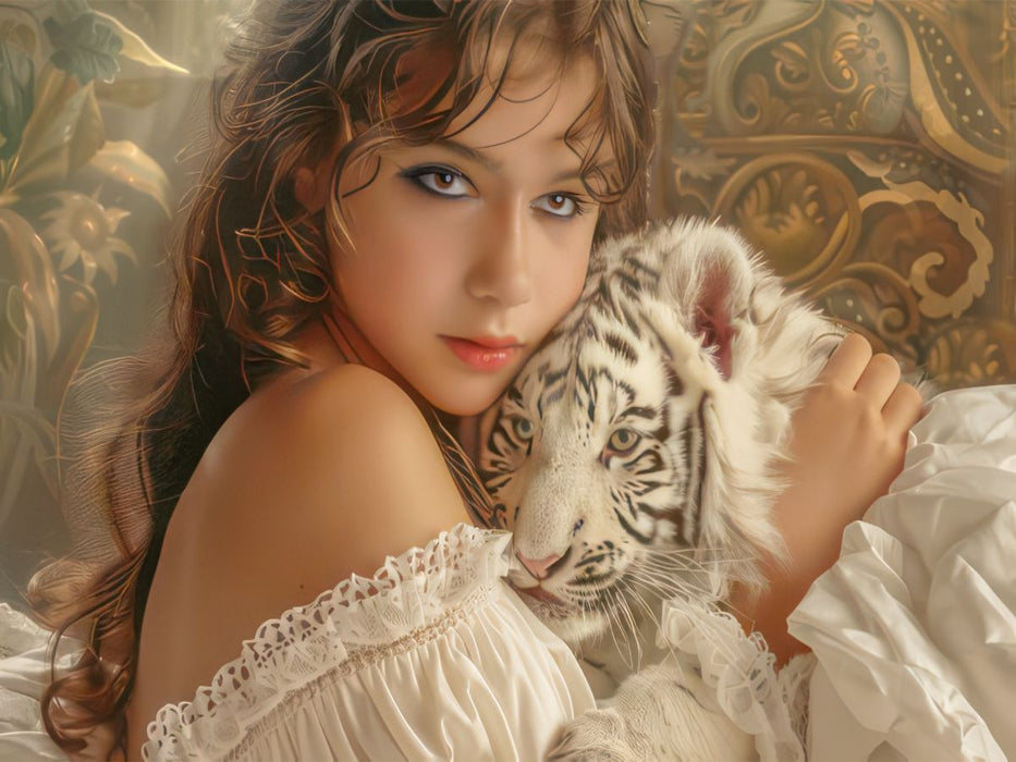 Kindliche Liebe zu Tieren - CALVENDO Foto-Puzzle'