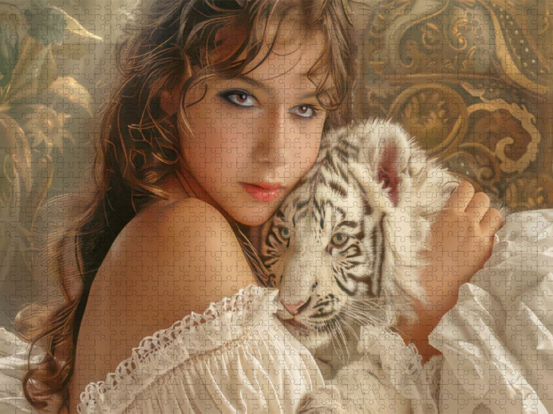 Kindliche Liebe zu Tieren - CALVENDO Foto-Puzzle'