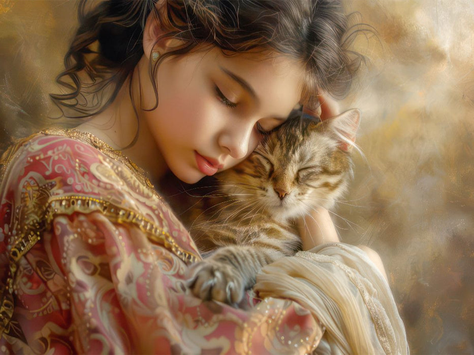 Eine kindliche Liebe zu Tieren - CALVENDO Foto-Puzzle'