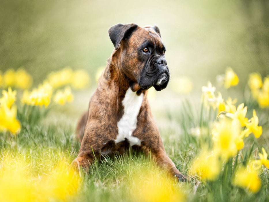 Boxer im Blütenrausch - CALVENDO Foto-Puzzle'