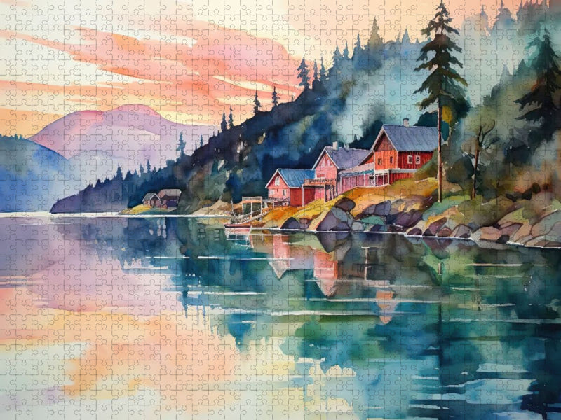 Sonnenuntergang im April - CALVENDO Foto-Puzzle'