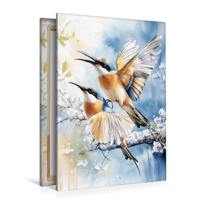 Premium Textil-Leinwand Bienenfresser