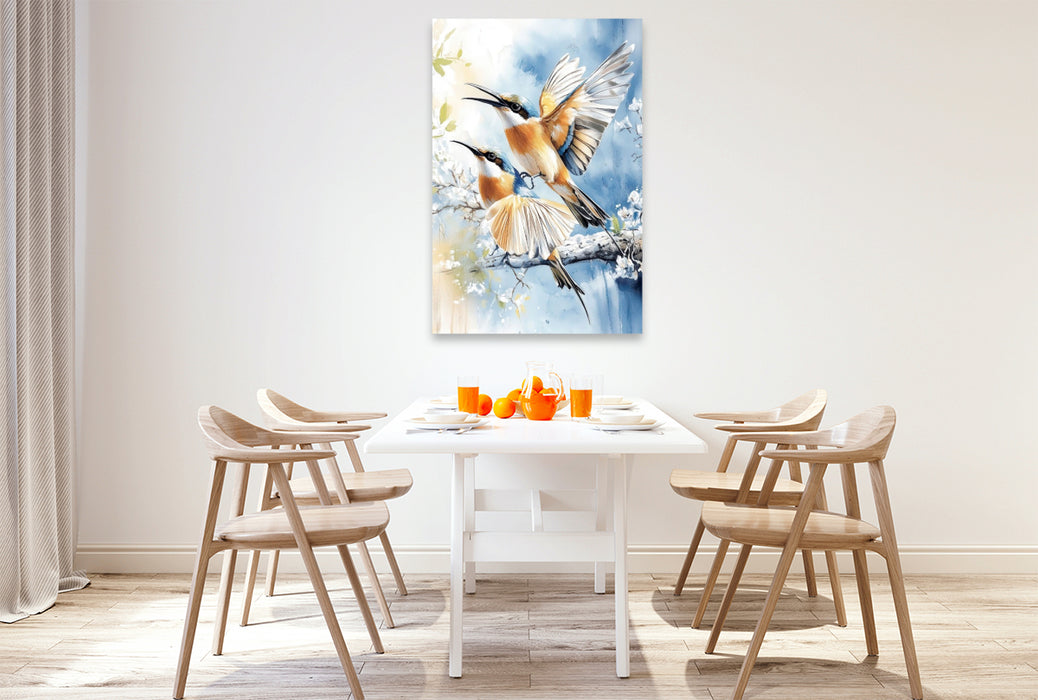 Premium Textil-Leinwand Bienenfresser