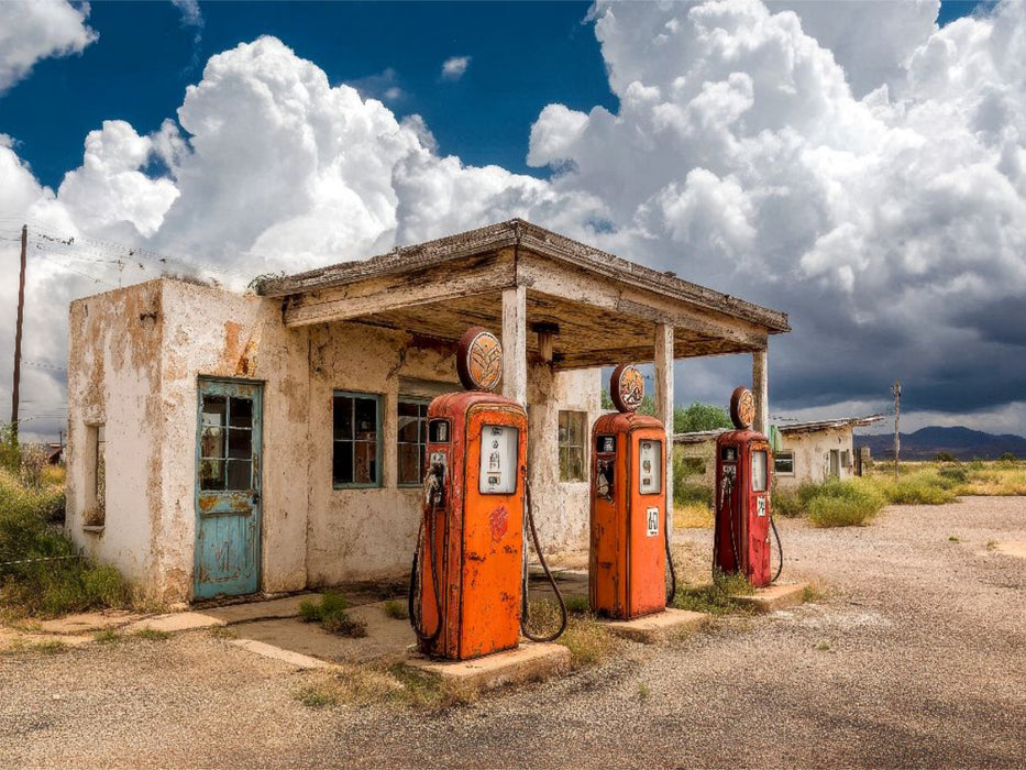 Nostalgische Tankstelle - CALVENDO Foto-Puzzle'