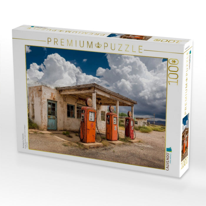 Nostalgische Tankstelle - CALVENDO Foto-Puzzle'