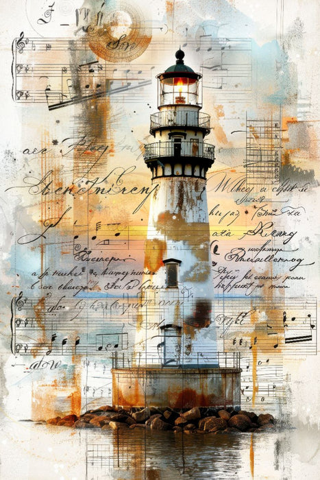 Premium Textil-Leinwand Leuchtturm, Wegweiser des Meeres