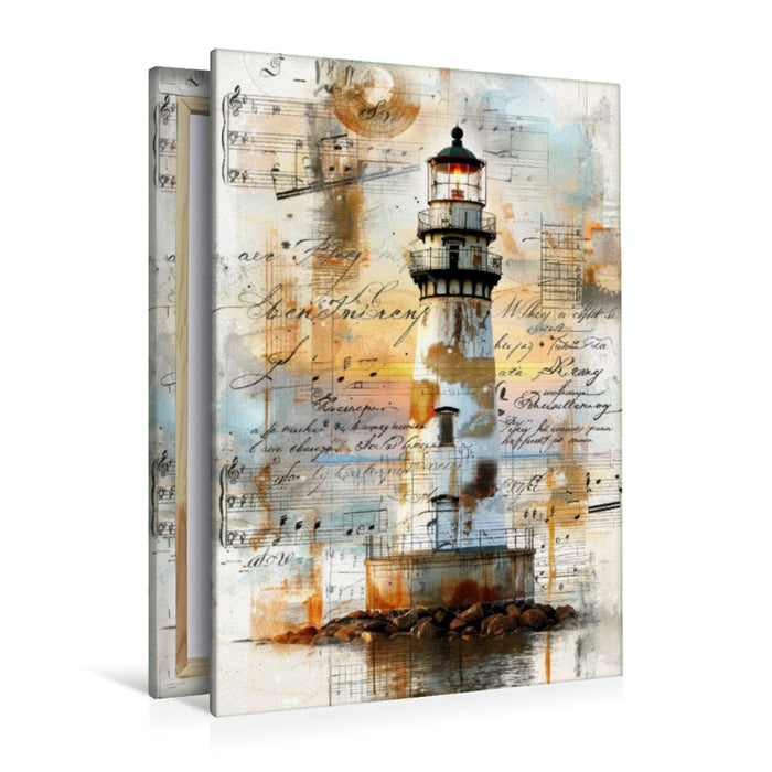 Premium Textil-Leinwand Leuchtturm, Wegweiser des Meeres