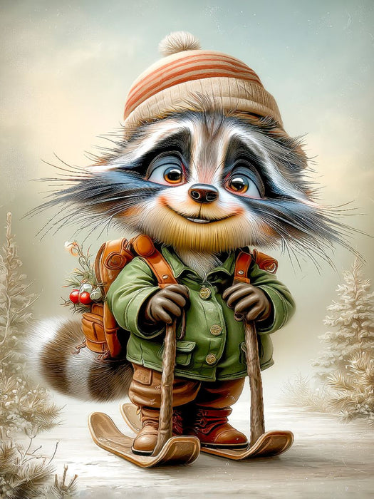 Waschbär Weihnachtsmann - CALVENDO Foto-Puzzle'