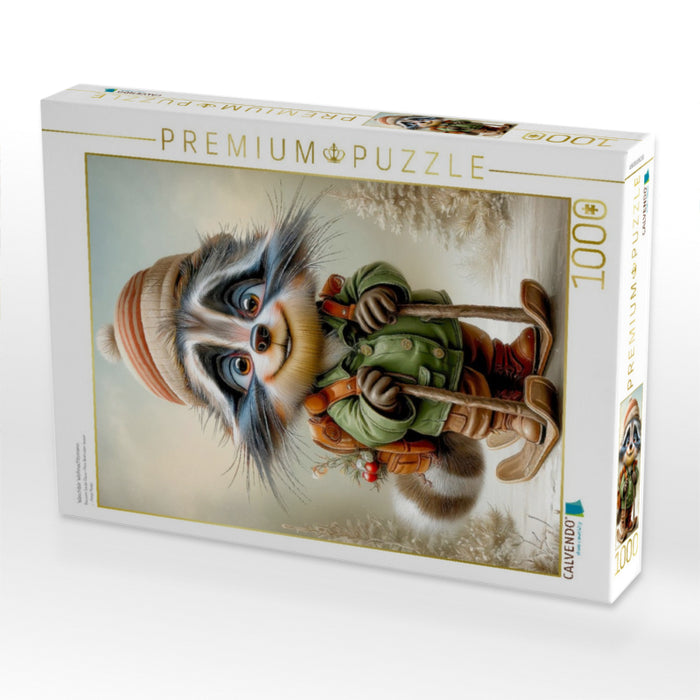 Waschbär Weihnachtsmann - CALVENDO Foto-Puzzle'