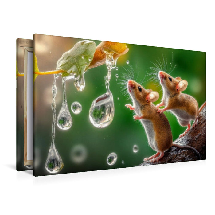 Premium Textil-Leinwand Los, jetzt fangen wir diese dicken Tropfen