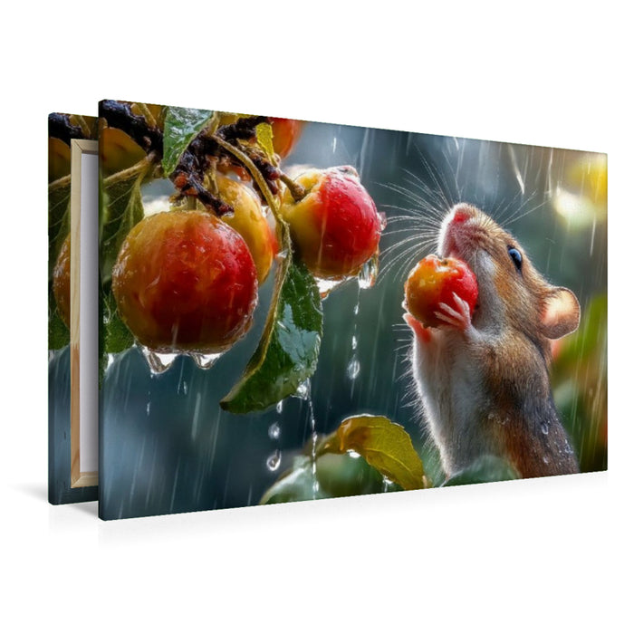 Premium Textil-Leinwand Mmmh, süße Früchte schmecken bei jedem Wetter