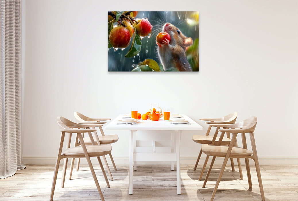 Premium Textil-Leinwand Mmmh, süße Früchte schmecken bei jedem Wetter