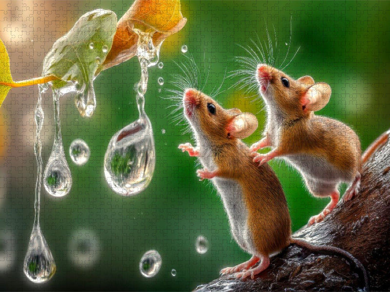 Los, jetzt fangen wir diese dicken Tropfen - CALVENDO Foto-Puzzle'