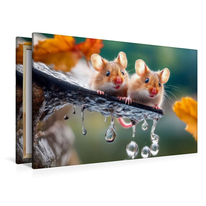 Premium Textil-Leinwand Oooh - ganz schön rutschig