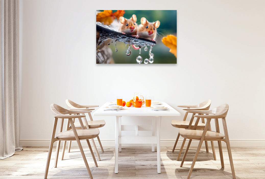 Premium Textil-Leinwand Oooh - ganz schön rutschig