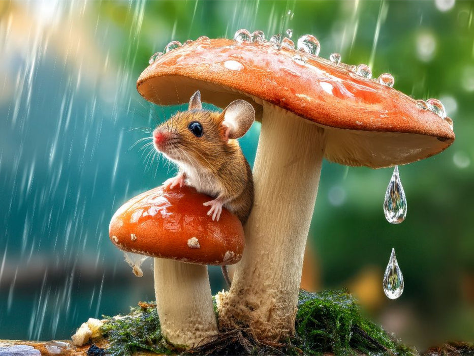 Fantastisch - ein Stuhl im Regen mit einem Regenschirm - CALVENDO Foto-Puzzle'