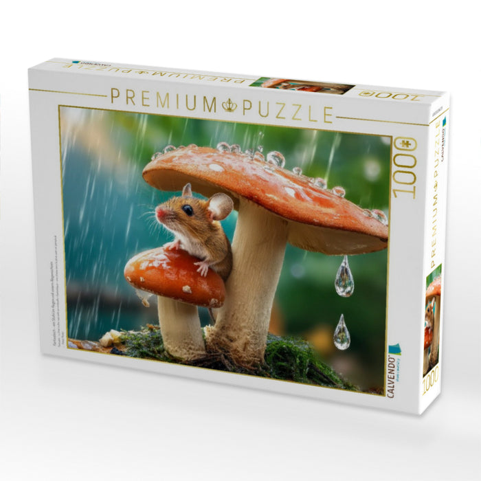 Fantastisch - ein Stuhl im Regen mit einem Regenschirm - CALVENDO Foto-Puzzle'