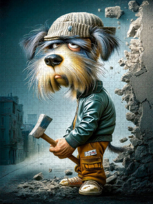 Mit meiner Muskelkraft bin ich der ideale Baumeister - CALVENDO Foto-Puzzle'