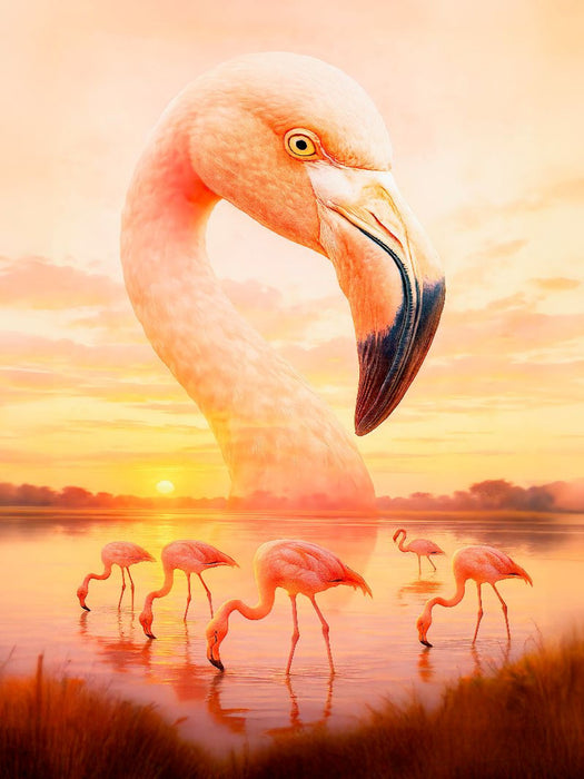 Flamingo im Licht - Eleganz in Rosa - CALVENDO Foto-Puzzle'