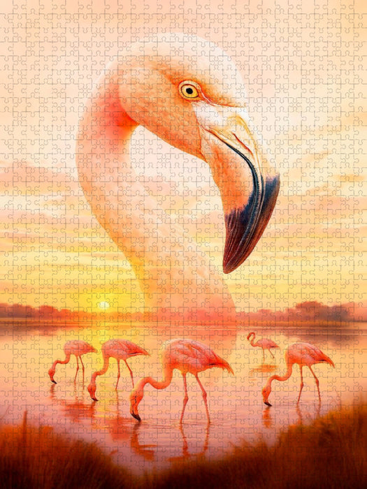 Flamingo im Licht - Eleganz in Rosa - CALVENDO Foto-Puzzle'