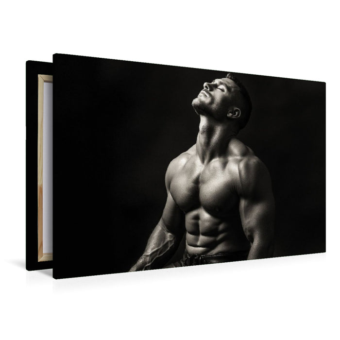 Premium Textil-Leinwand Seine Präsenz war schwer wie Leder, heiß wie Feuer