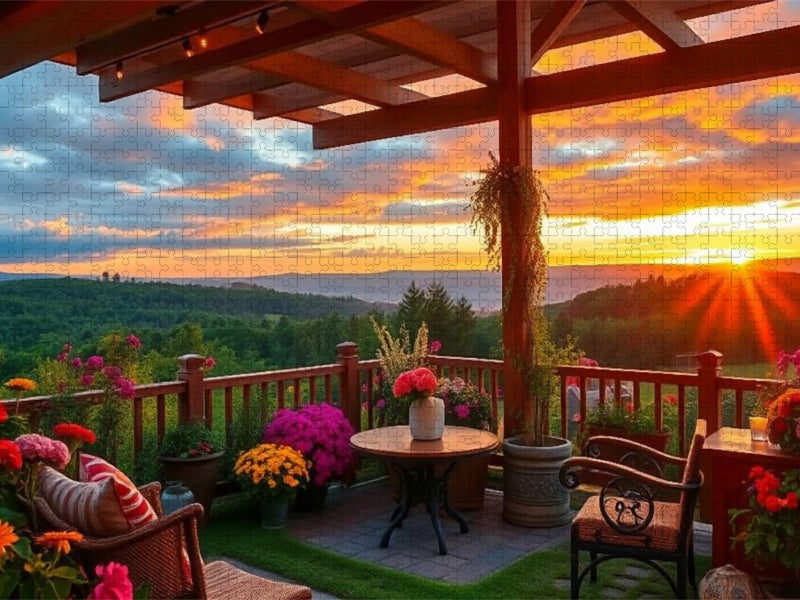 Goldene Sonnenuntergänge nach einem spätsommerlichen Herbsttag - CALVENDO Foto-Puzzle'