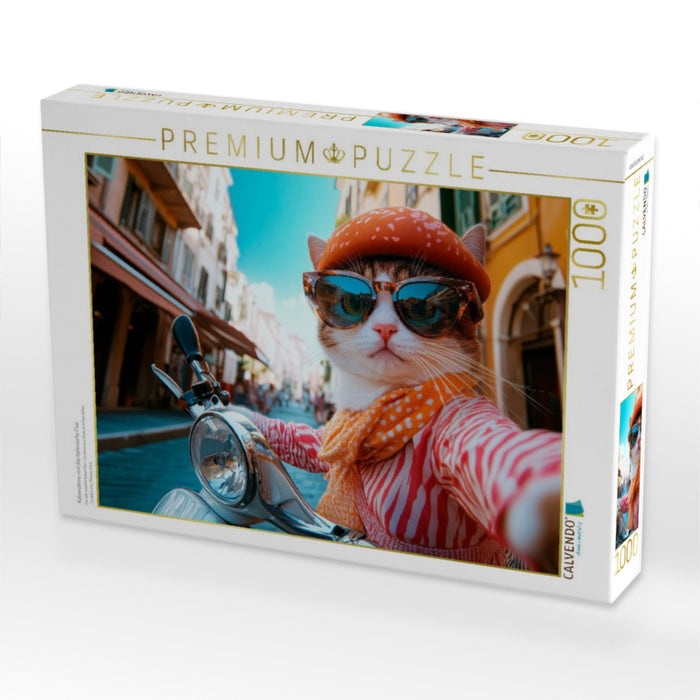 Katzendame und das italienische Flair - CALVENDO Foto-Puzzle'