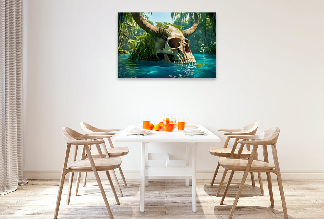 Premium Textil-Leinwand Der Schädel in der Karibik