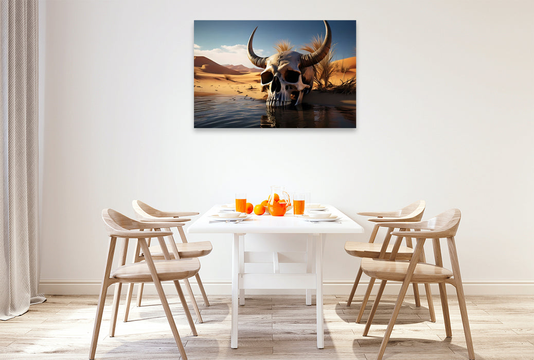 Premium Textil-Leinwand Der Wächter am Wasserloch