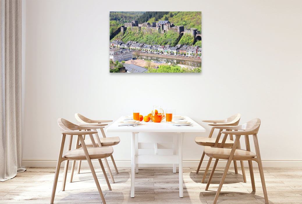 Premium Textil-Leinwand Bouillon, belgische Stadt an der Semois