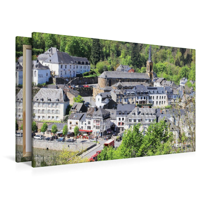 Premium Textil-Leinwand Bouillon, Kleinstadt in den belgischen Ardennen