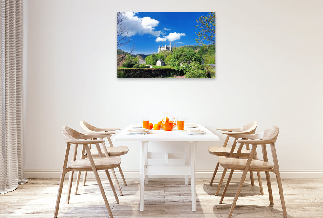 Premium Textil-Leinwand Château de Vêves in den belgischen Ardennen
