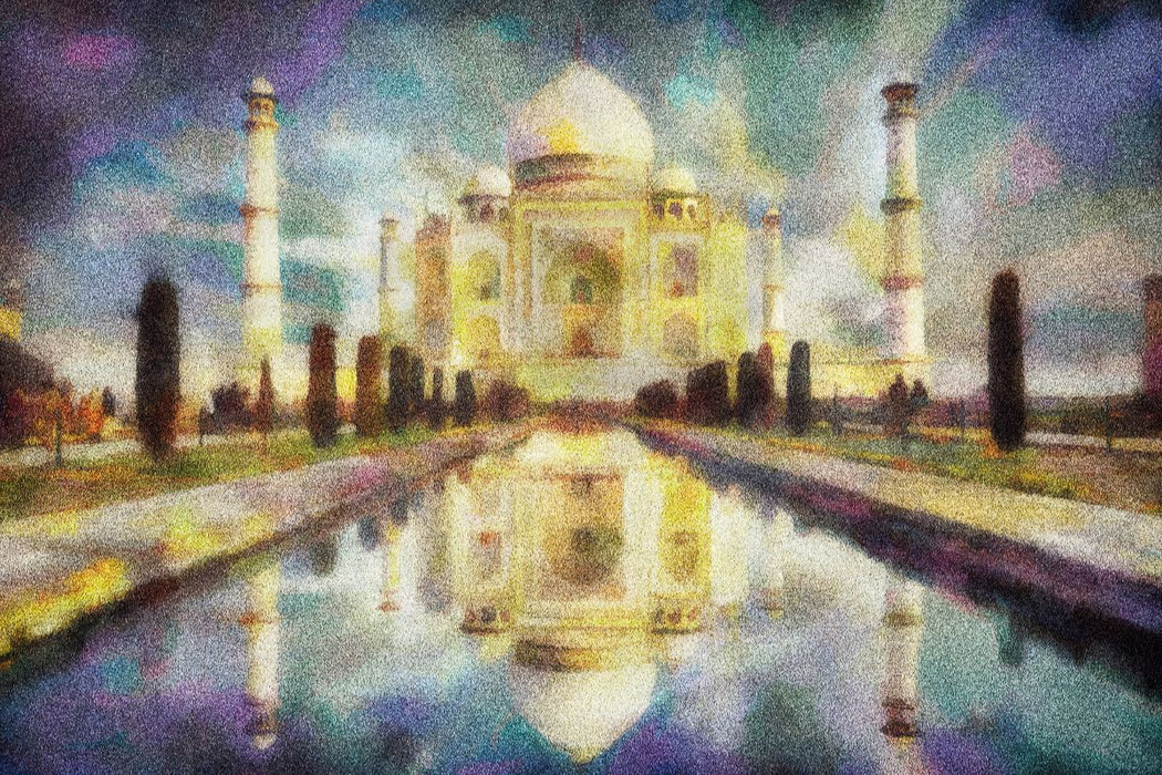 Premium Textil-Leinwand Taj Mahal bei Agra, Indien