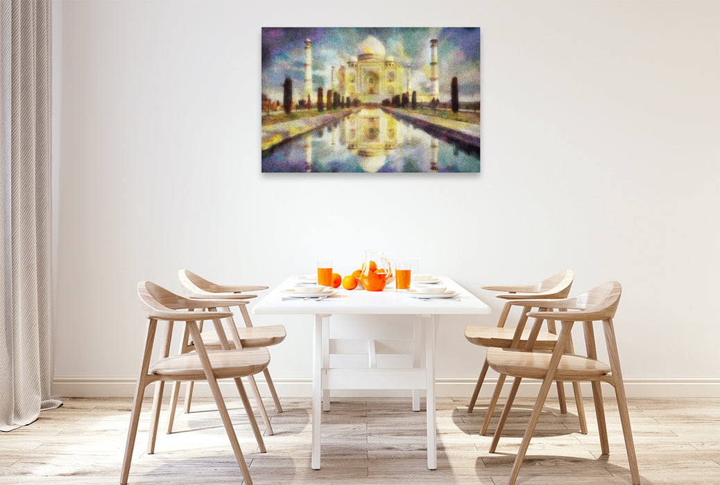 Premium Textil-Leinwand Taj Mahal bei Agra, Indien