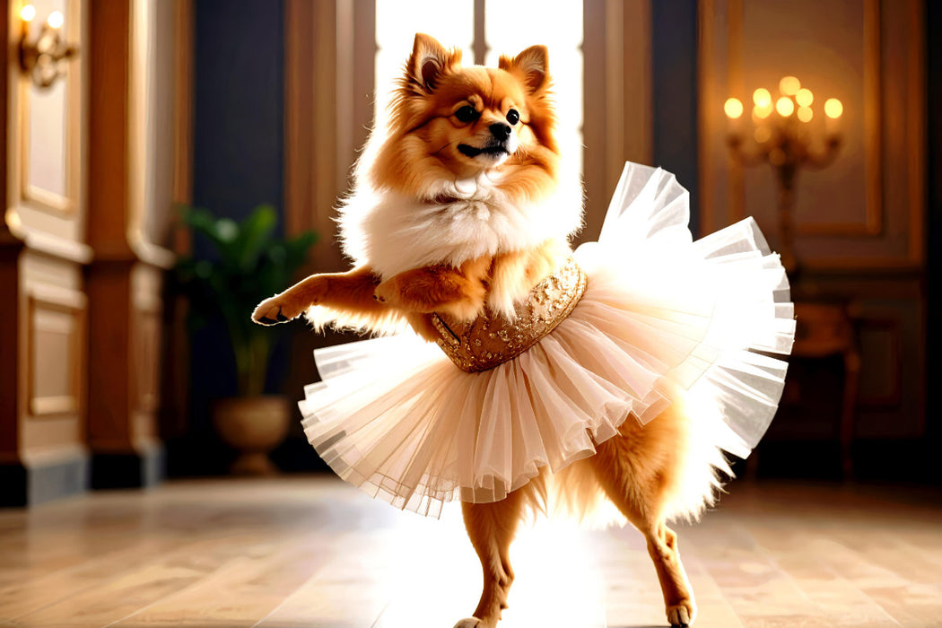 Premium Textil-Leinwand Wenn dein Hund das Tanzen entdeckt