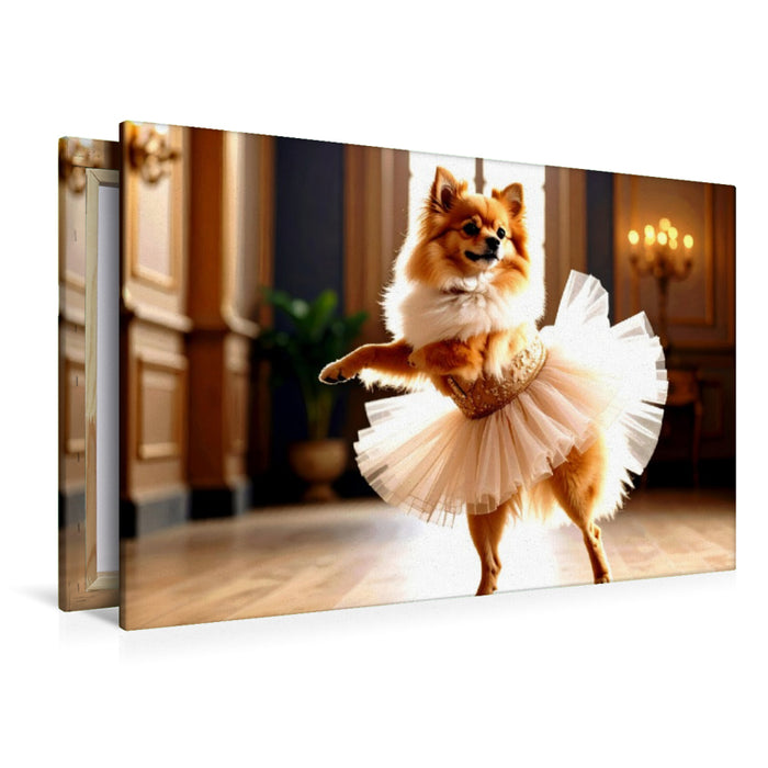 Premium Textil-Leinwand Wenn dein Hund das Tanzen entdeckt