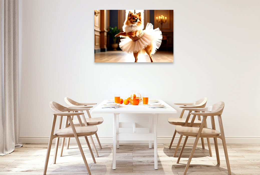 Premium Textil-Leinwand Wenn dein Hund das Tanzen entdeckt