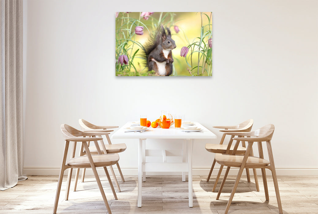 Premium Textil-Leinwand Blumenmädchen