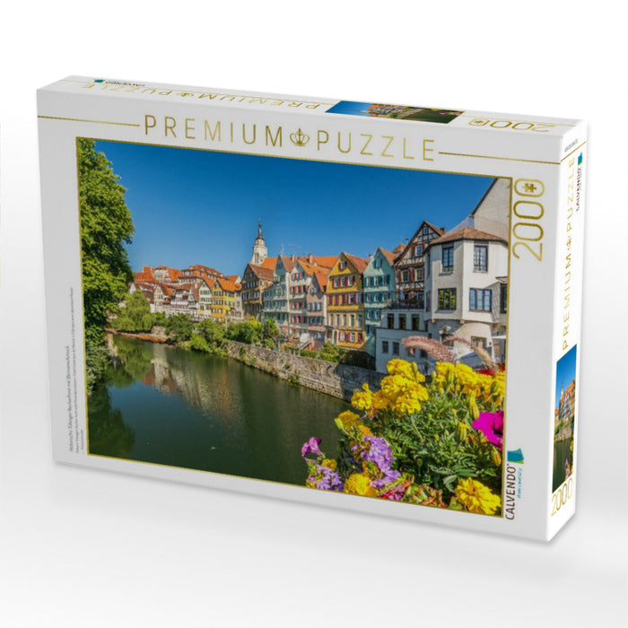 Historische Tübinger Neckarfront mit Blumenschmuck - CALVENDO Foto-Puzzle'