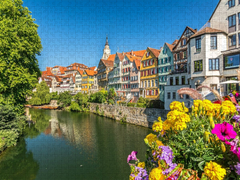 Historische Tübinger Neckarfront mit Blumenschmuck - CALVENDO Foto-Puzzle'