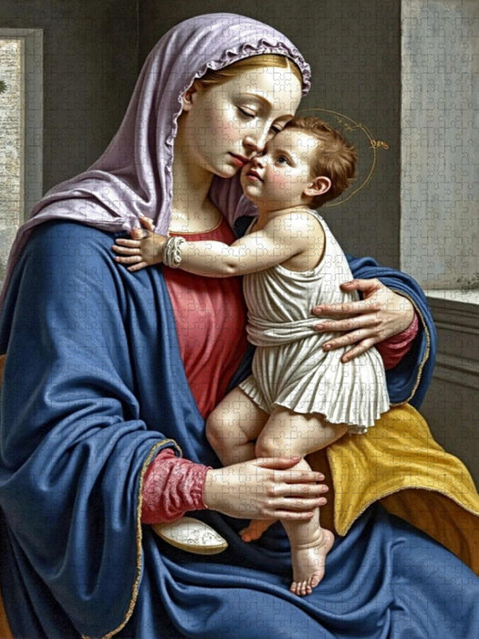 Inspiriert von Sandro Botticelli/Madonna mit Kind (ca. 1490) - CALVENDO Foto-Puzzle'