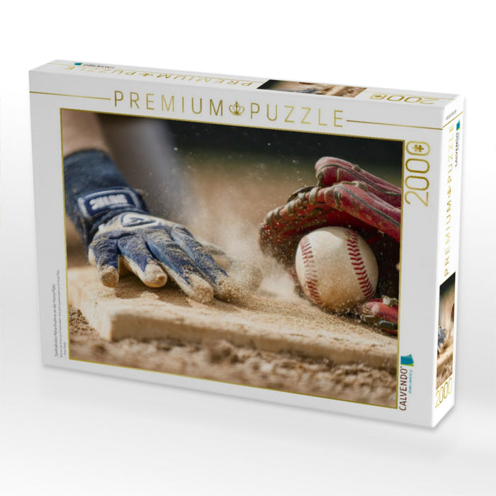 Spektakuläre Nahaufnahme an der Home Plate - CALVENDO Foto-Puzzle'