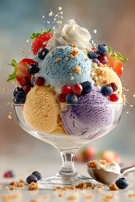 Premium Textil-Leinwand Beeriger Genuss mit Crunch