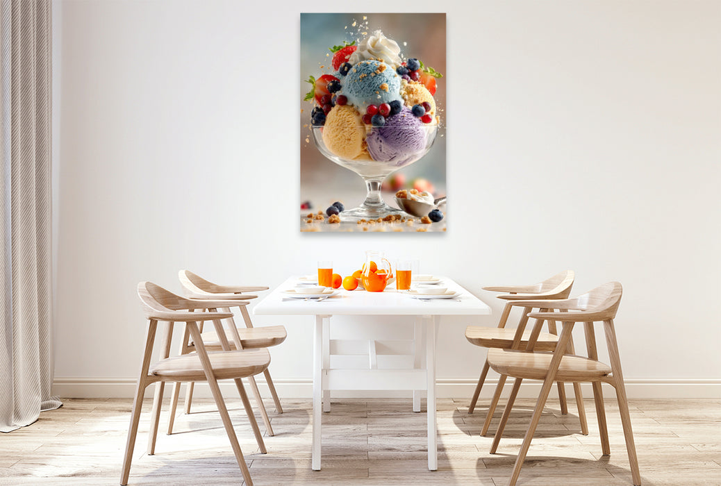 Premium Textil-Leinwand Beeriger Genuss mit Crunch