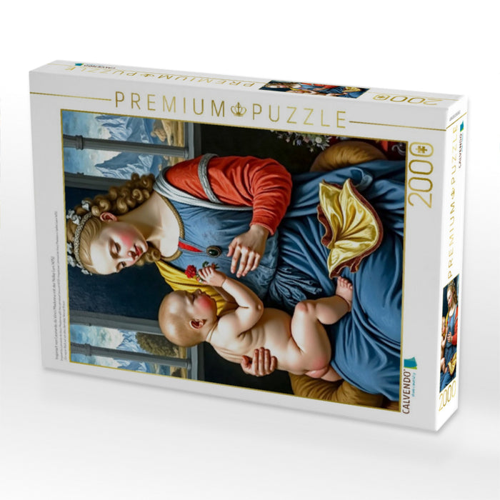 Inspiriert von Leonardo da Vinci/Madonna mit der Nelke (um 1475) - CALVENDO Foto-Puzzle'