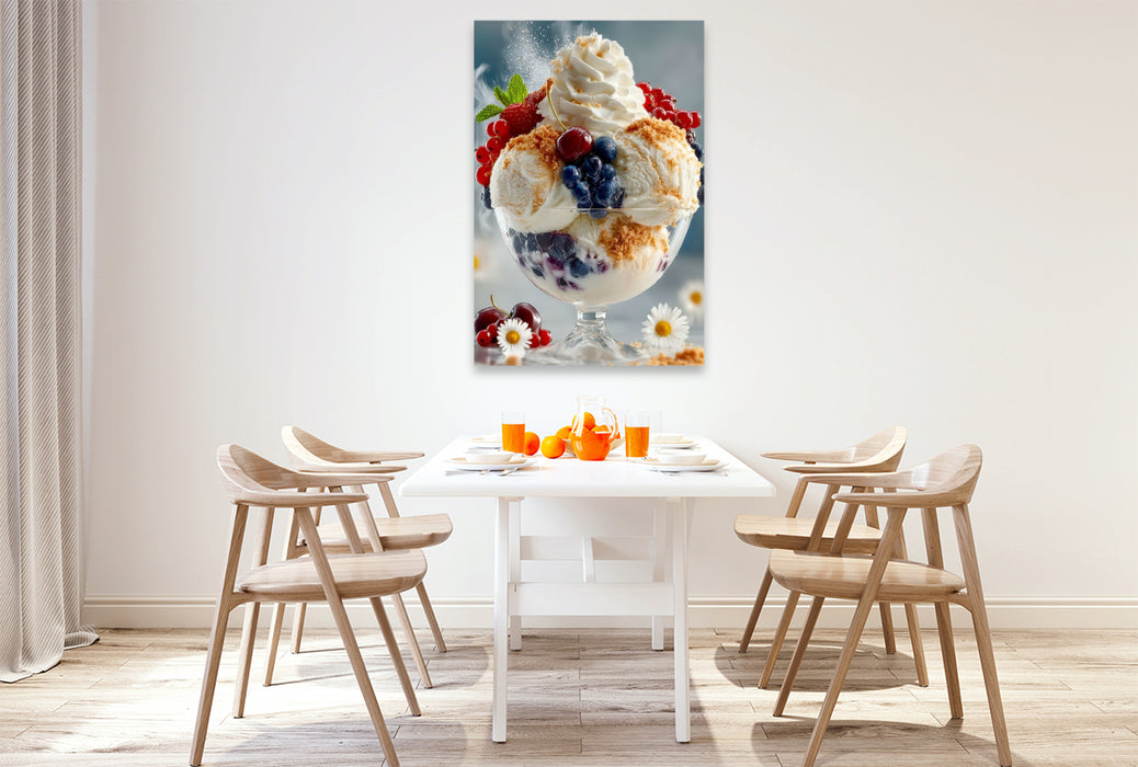 Premium Textil-Leinwand Eiszeit ist Beerenzeit