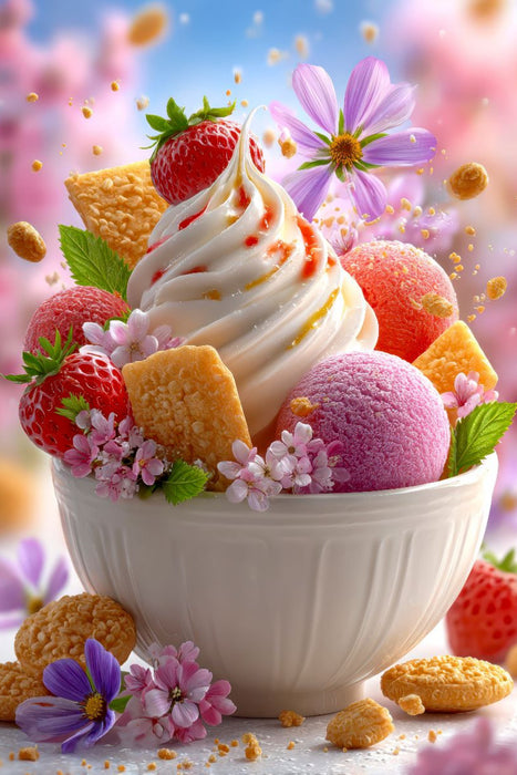 Premium Textil-Leinwand Ein Anblick zum Träumen - welch eine Eisverführung