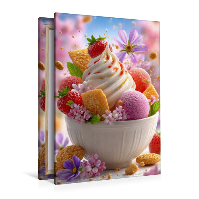 Premium Textil-Leinwand Ein Anblick zum Träumen - welch eine Eisverführung