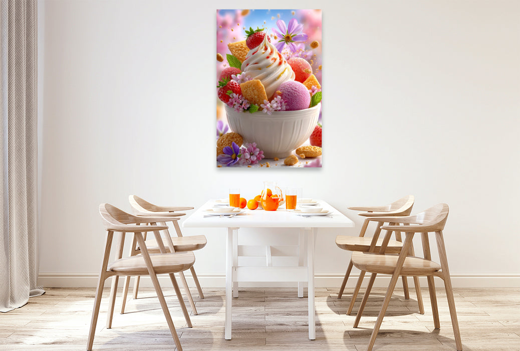 Premium Textil-Leinwand Ein Anblick zum Träumen - welch eine Eisverführung