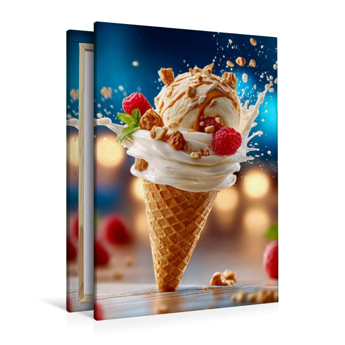 Premium Textil-Leinwand Hier dreht sich alles um Eis